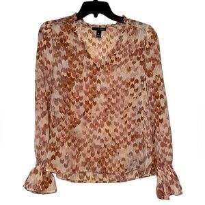 🤎 NWT! Aqua Metallic Semi Sheer Blouse